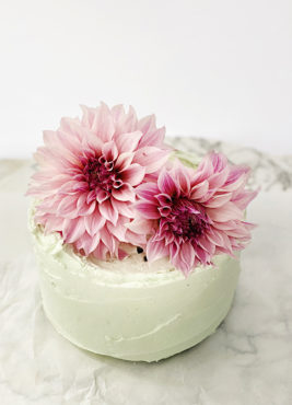 chocolate cake with basil buttercream