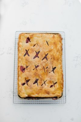 cherries and cream slab pie (some notes on how I make pie)