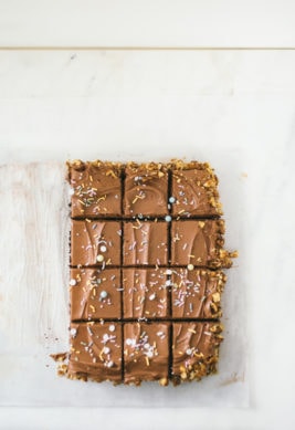 Chocolate Sheet Cake with Candied Walnuts