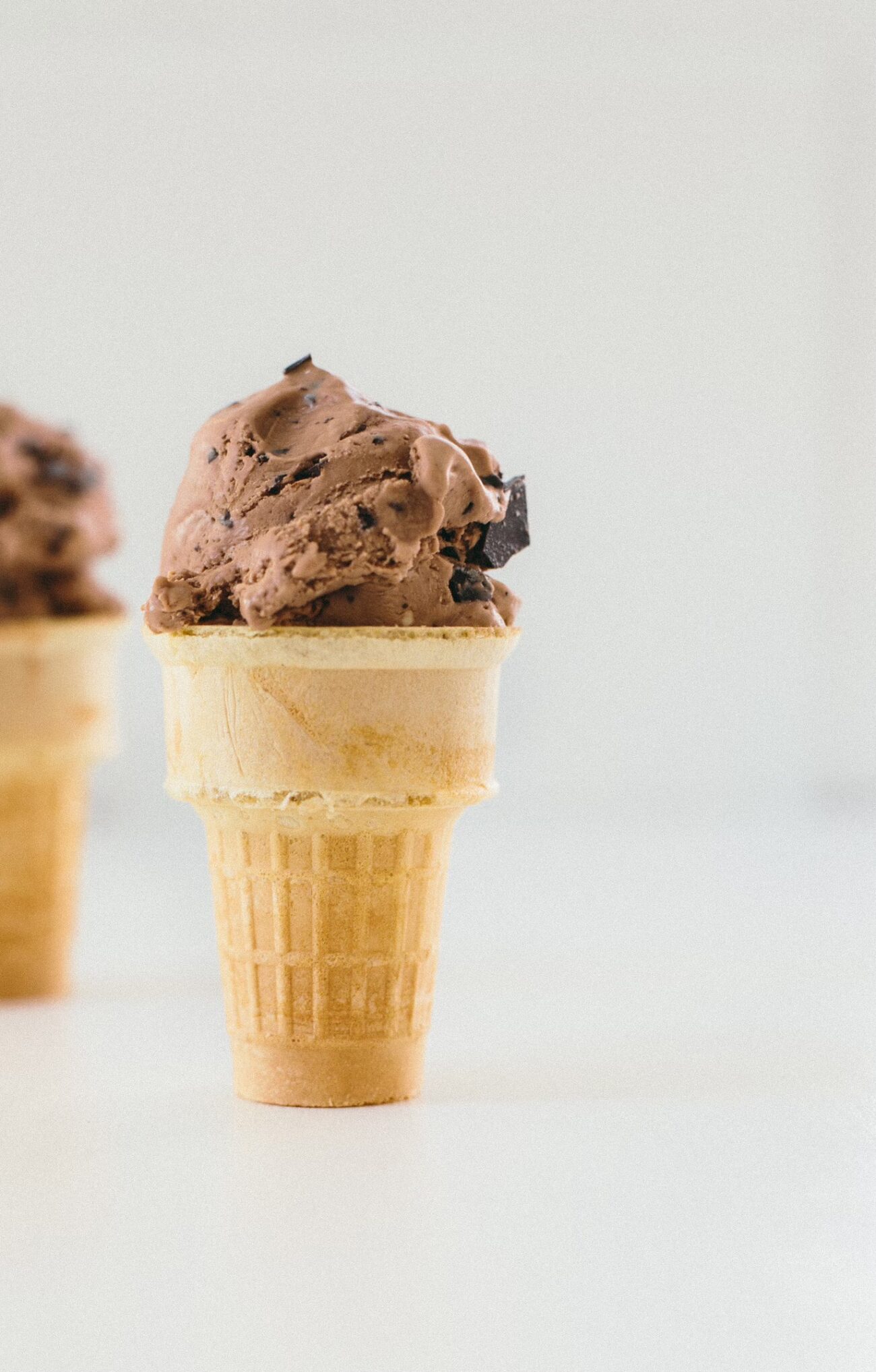 no churn chocolate ice cream in cones