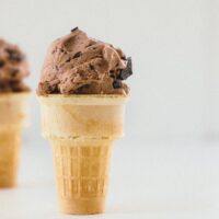 no churn chocolate ice cream in cones
