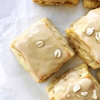 maple oatmeal scones on parchment paper