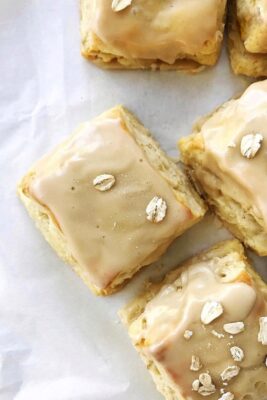 maple oatmeal scones on parchment paper