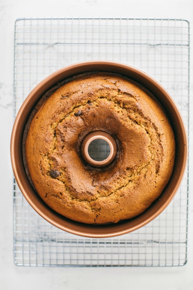Pumpkin Pound Cake Cooling on a Wire Rack | The Vanilla Bean Blog