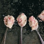 candy cane ice cream on spoons