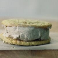 ice cream sandwiches on parchment paper