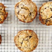 Banana Espresso Muffins on wire rack