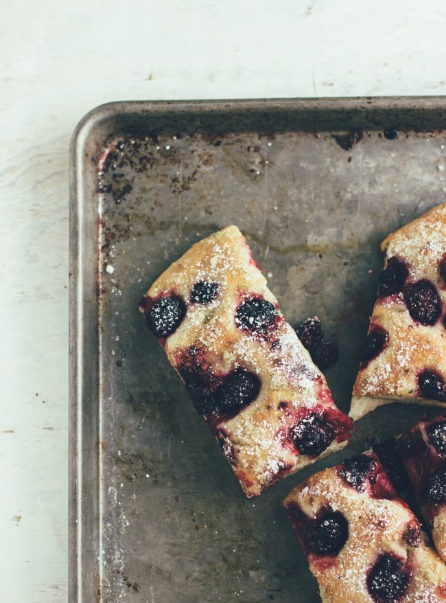 blackberry-basil focaccia bread | the vanilla bean blog