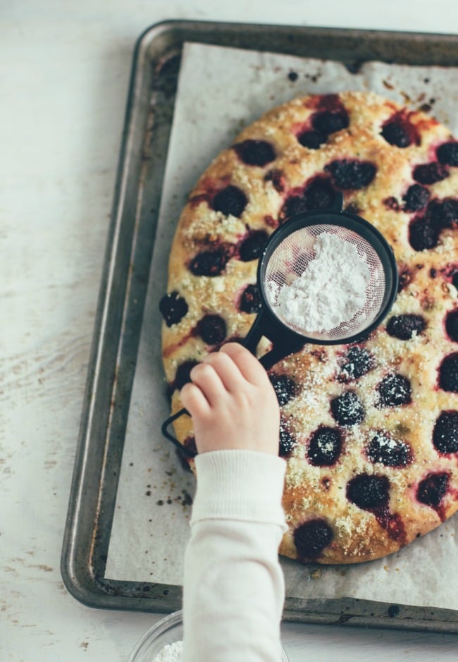 blackberry-basil focaccia bread | the vanilla bean blog