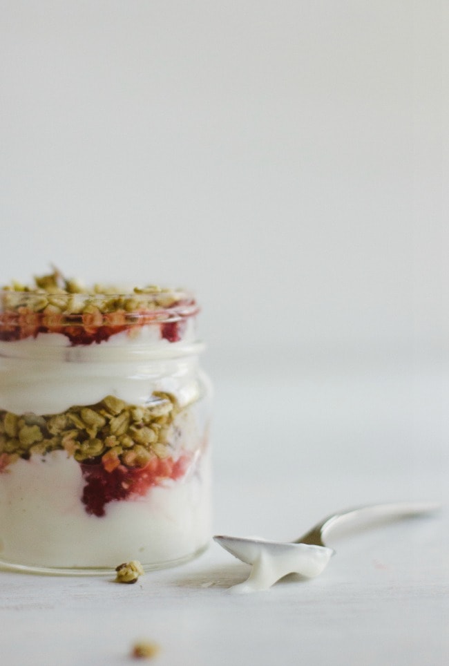 raspberry-rhubarb yogurt bowls | the vanilla bean blog