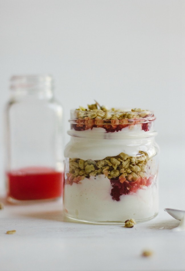 raspberry-rhubarb yogurt bowls | the vanilla bean blog