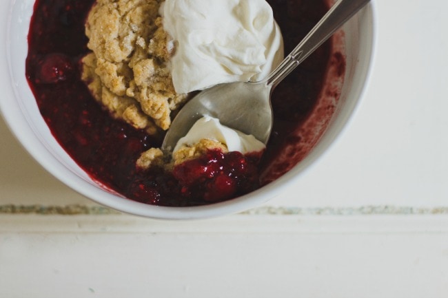 whole wheat drop biscuits with mixed berries and frangelico | the vanilla bean blog