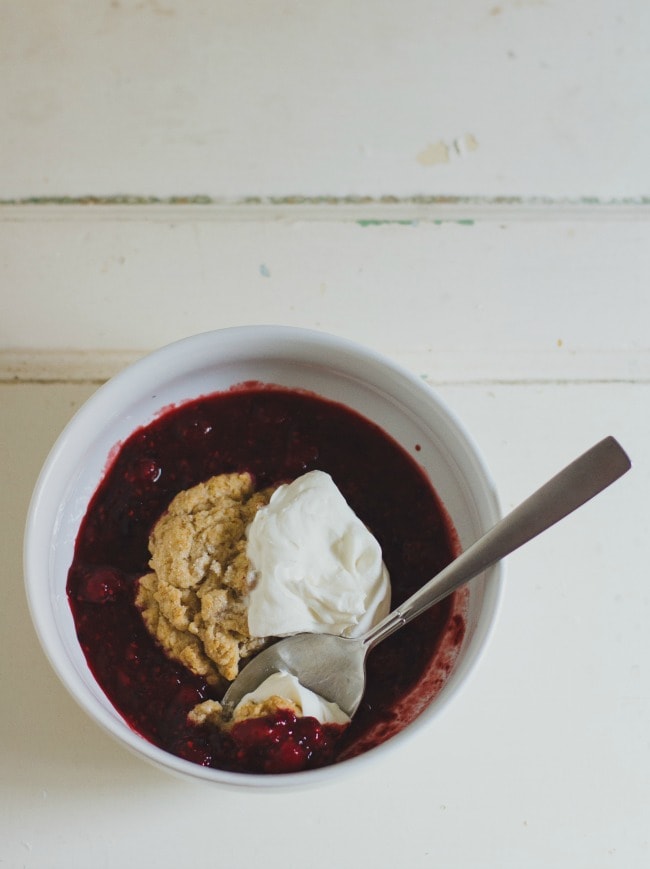 whole wheat drop biscuits with mixed berries and frangelico | the vanilla bean blog