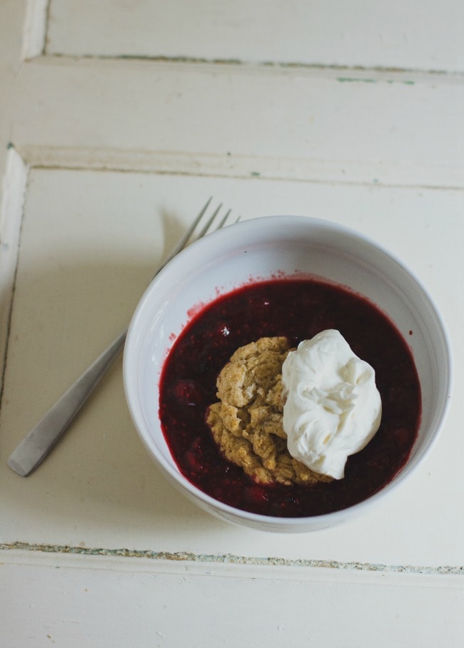 whole wheat drop biscuits with mixed berries and frangelico | the vanilla bean blog