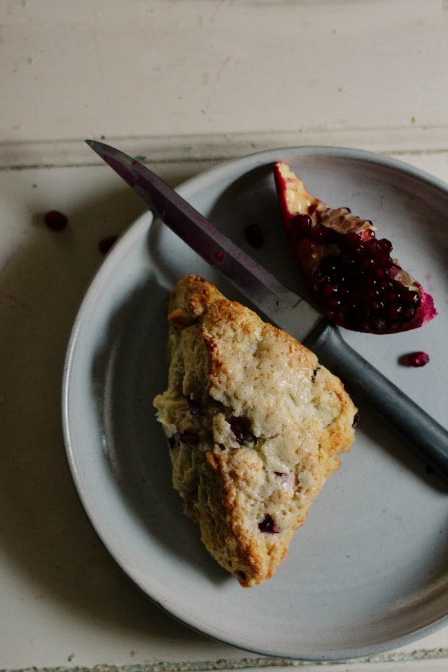 pomegranate + white chocolate scones | the vanilla bean blog