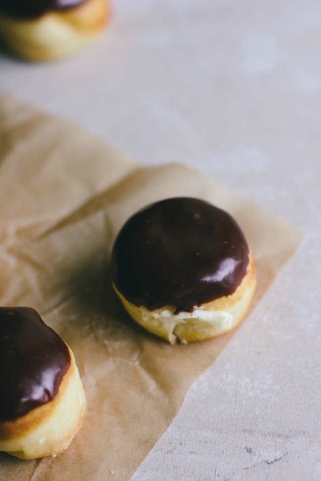 brioche doughnuts with chocolate glaze | the vanilla bean blog