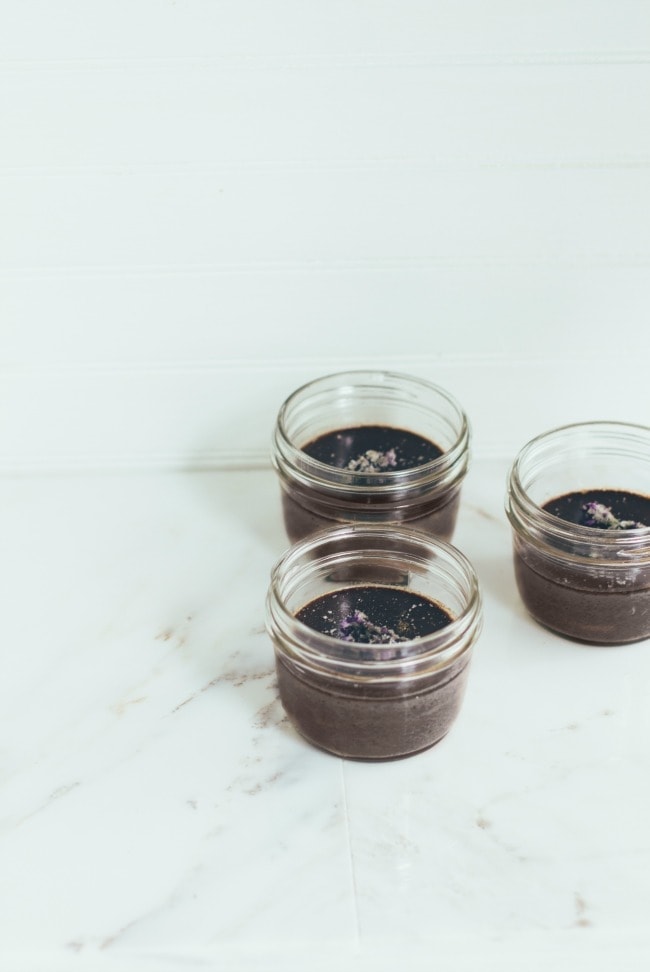 chocolate pots de crème with lavender and sea salt | the vanilla bean blog | sarah kieffer