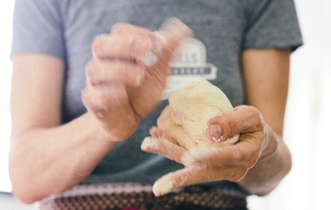 Zoë François making pizza | the vanilla bean blog