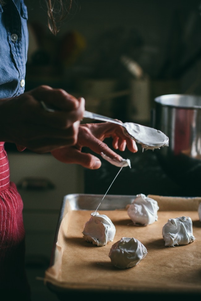 Cocao Nib Pavlovas with Jam