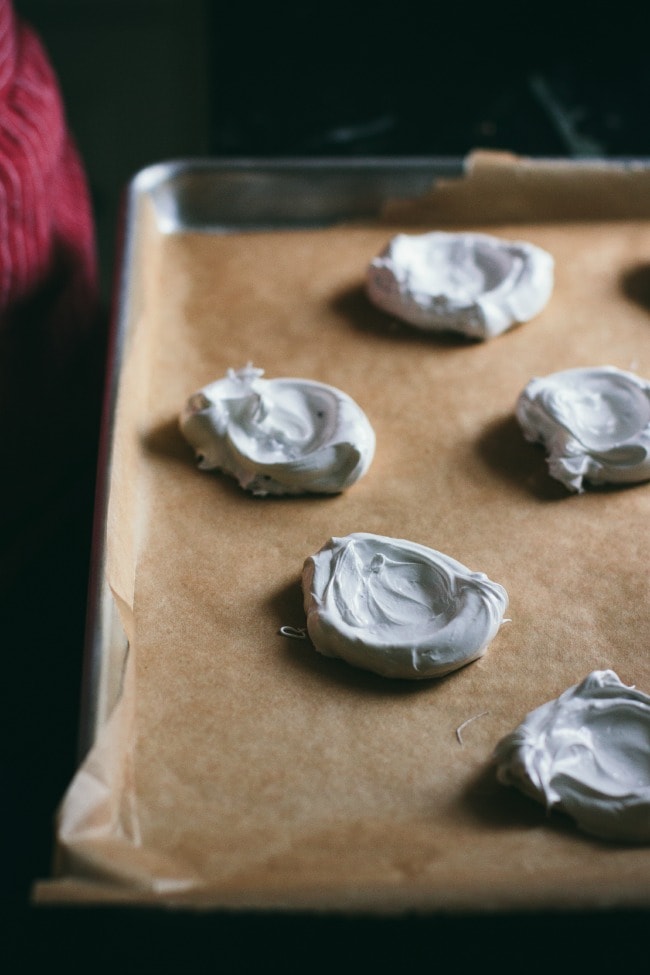 Cocoa Nib Pavlovas with Jam