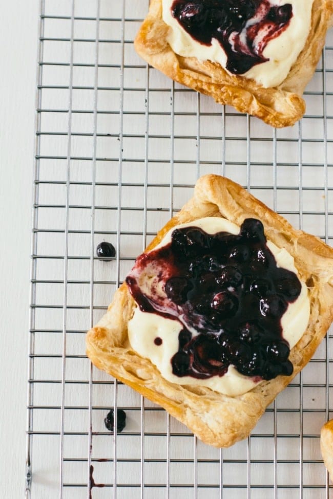 Puff Pastry Tarts with Blueberry Sauce | Sarah Kieffer | The Vanilla Bean Blog