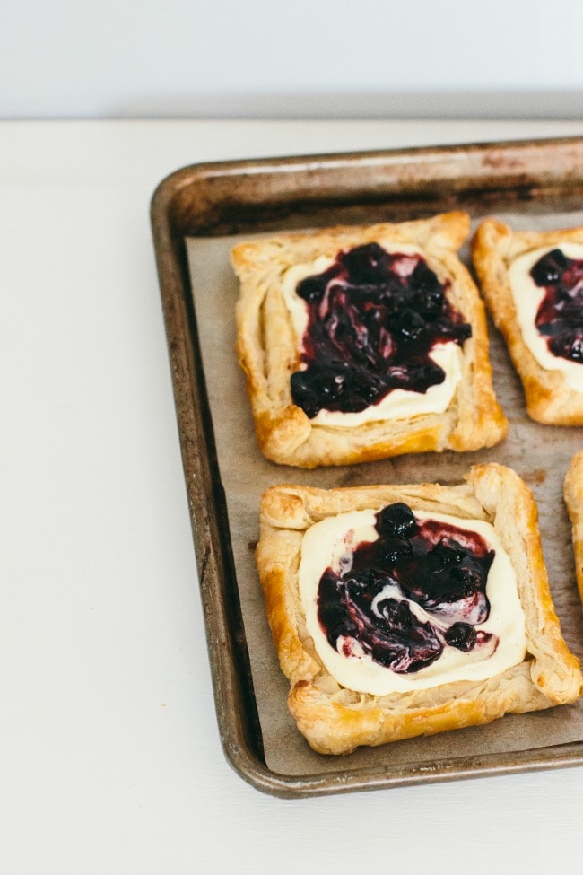 Puff Pastry Tarts with Blueberry Sauce | Sarah Kieffer | The Vanilla Bean Blog