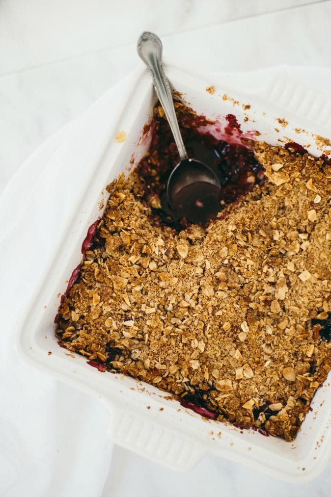 blueberry, almond, and plum crumble | the vanilla bean blog
