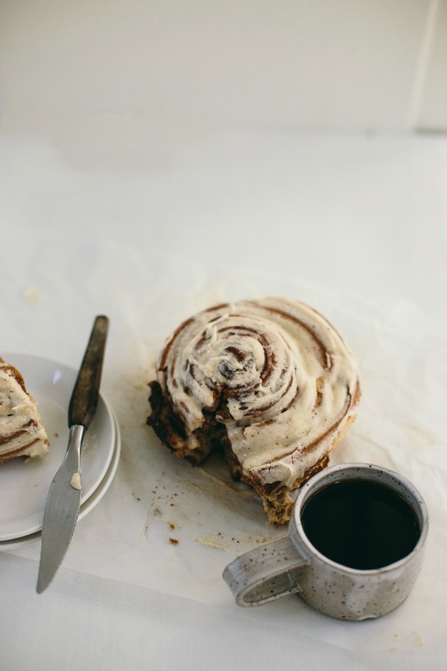 giant cinnamon buns with brown butter icing | the vanilla bean blog