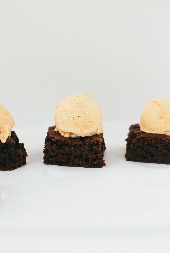 Nutella Brownies With Pumpkin Ice Cream | The Vanilla Bean Blog | Sarah Kieffer