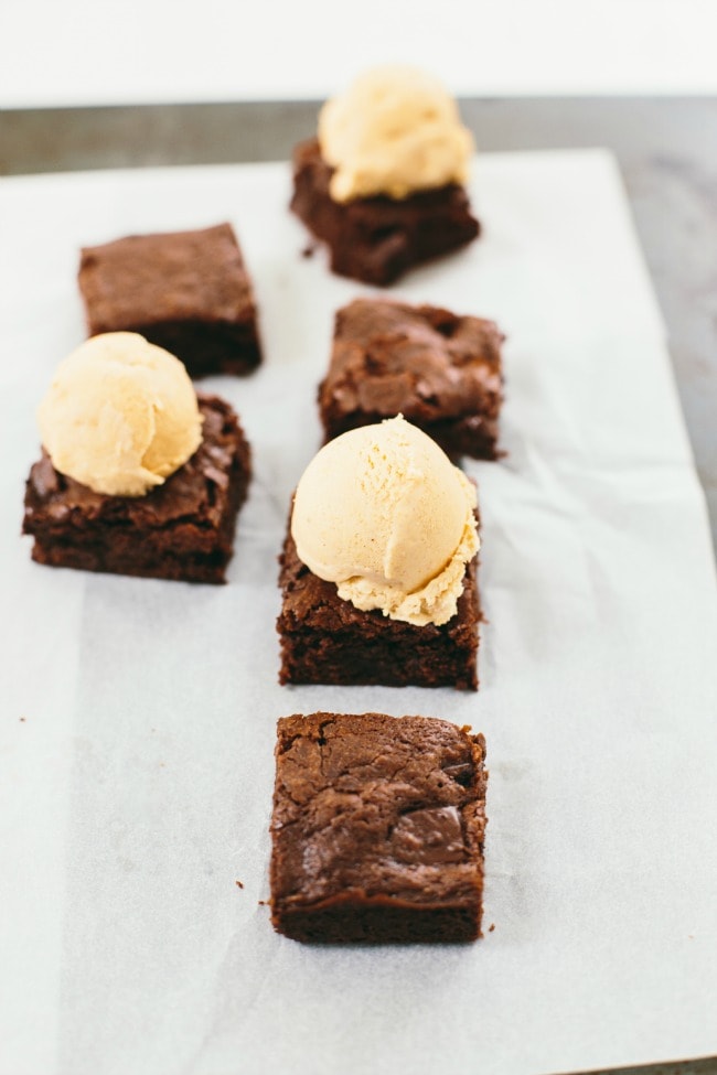 Nutella Brownies With Pumpkin Ice Cream | The Vanilla Bean Blog | Sarah Kieffer
