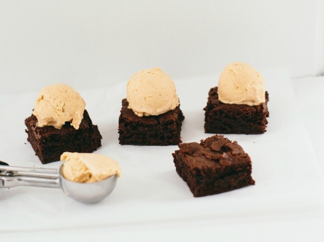 Nutella Brownies With Pumpkin Ice Cream | The Vanilla Bean Blog | Sarah Kieffer