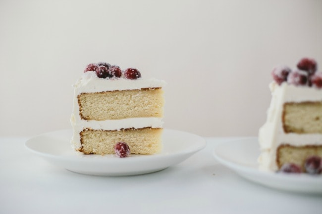 Ginger Cake With Crème Fraîche Buttercream And Sugared Cranberries | The Vanilla Bean Blog