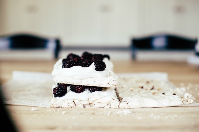 Dacquoise with Blackberries and Cream | Sarah Kieffer | The Vanilla Bean Blog
