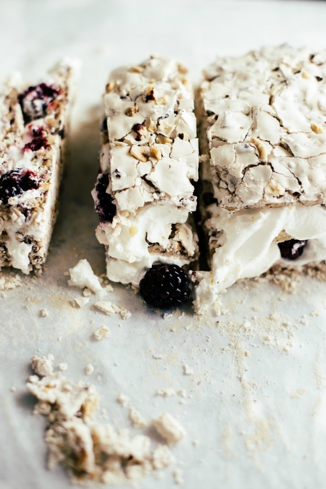 Dacquoise with Blackberries and Cream | Sarah Kieffer | The Vanilla Bean Blog