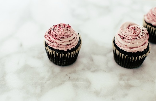 Chocolate Cupcakes with Blackberry Basil Buttercream | Sarah Kieffer | The Vanilla Bean Blog