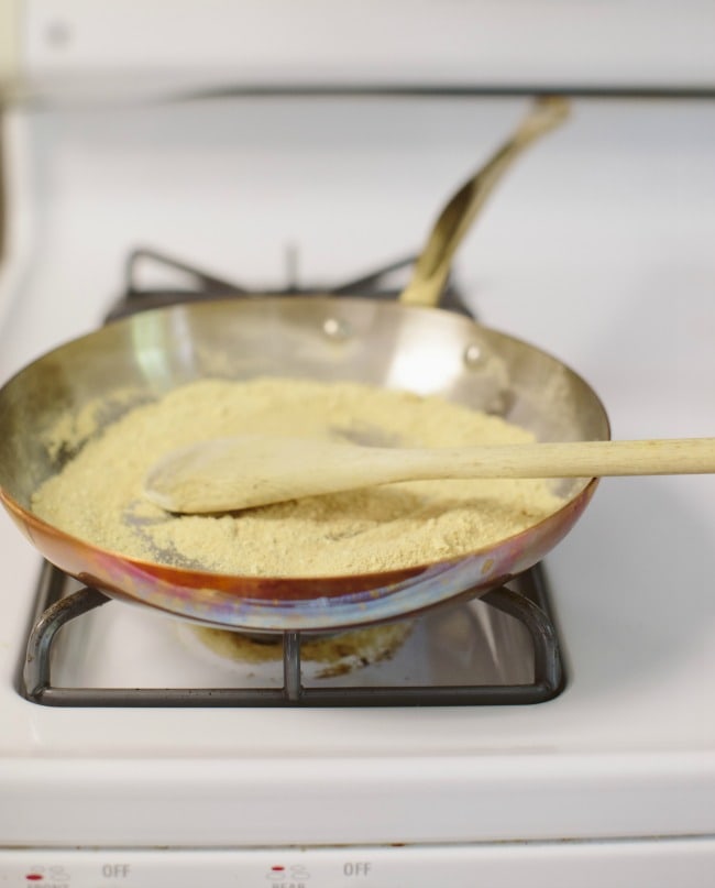 toasting yellow pea flour