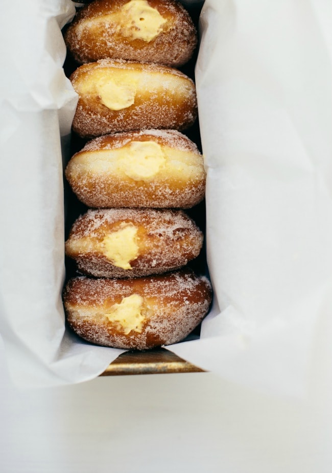 vanilla doughnuts with pumpkin pastry cream