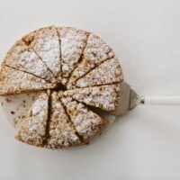 triple ginger coffee cake cut into slices