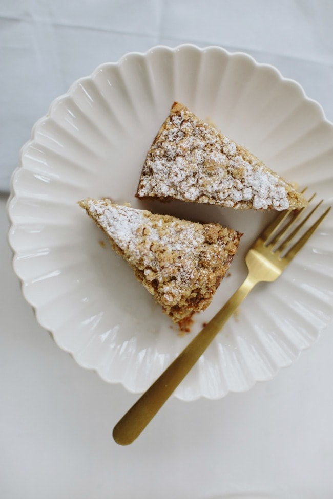 Plated Slices of Ginger Coffee Cake