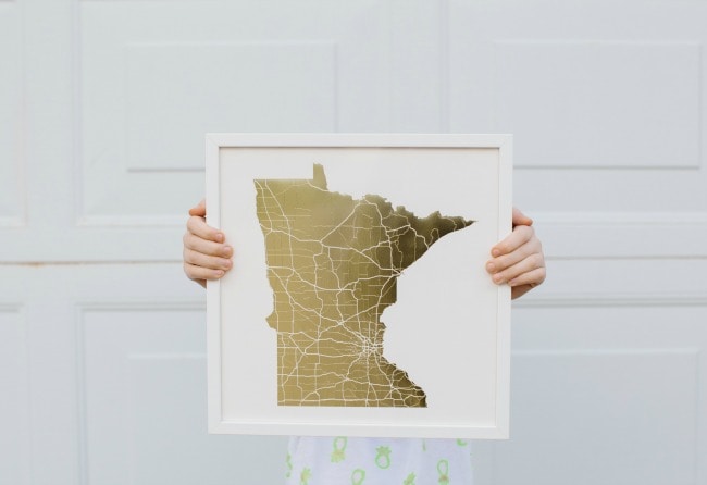 Foil Pressed Minnesota Art Print