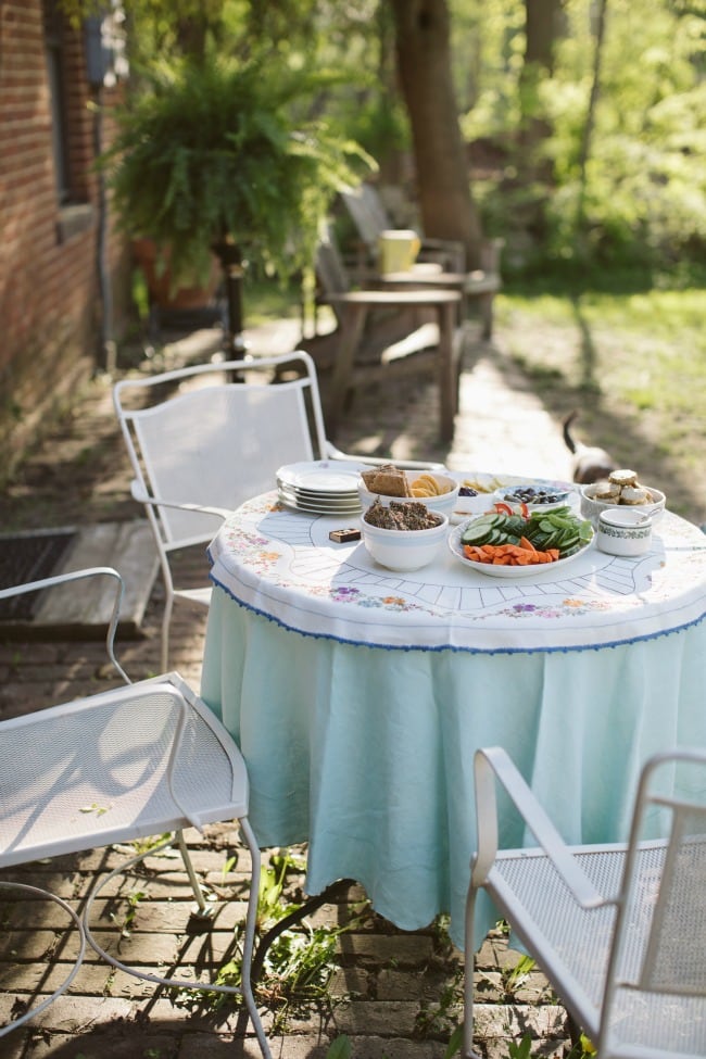 A table outside with appetizers. | The Vanilla Bean Blog