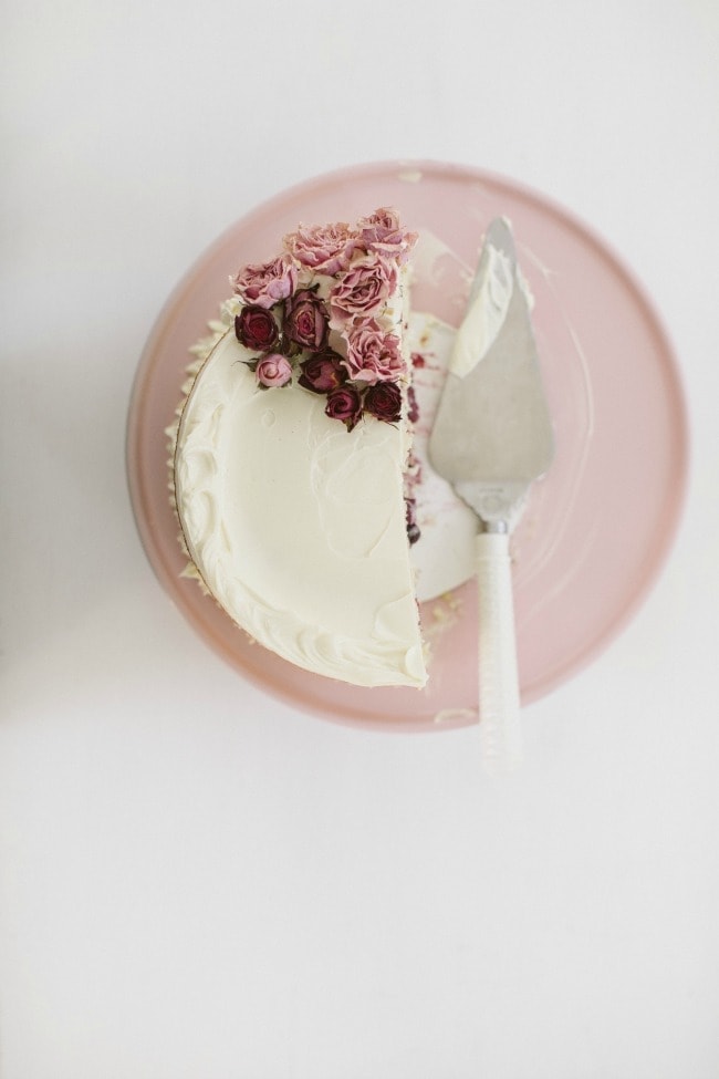 Crème Fraîche Cake With Roasted Berries and White Chocolate Buttercream | Sarah Kieffer