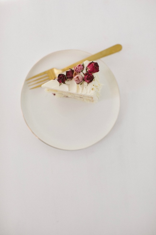 Crème Fraîche Cake With Roasted Berries and White Chocolate Buttercream | Sarah Kieffer