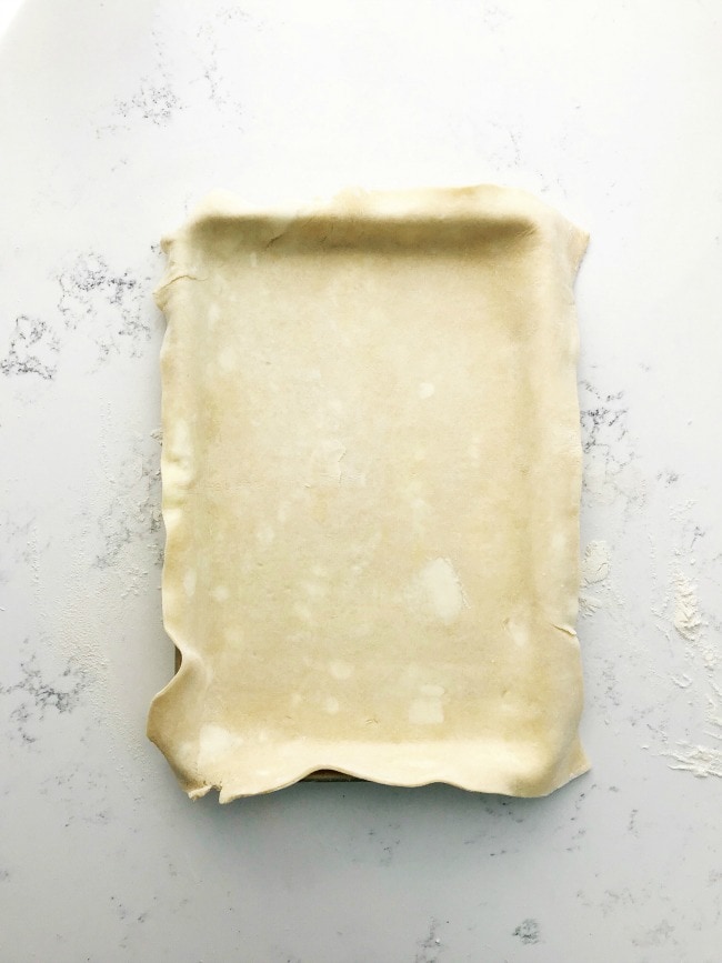 A slab of pie dough in a sheet pan | Sarah Kieffer | The Vanilla Bean Blog