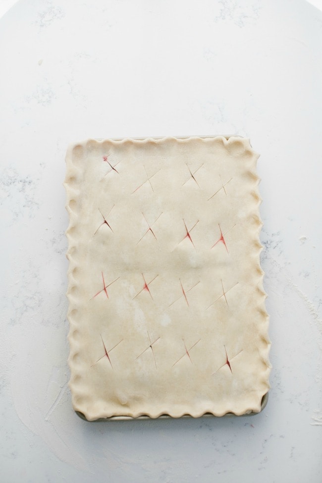 Cherries and Cream Slab Pie before baking | Sarah Kieffer | The Vanilla Bean Blog