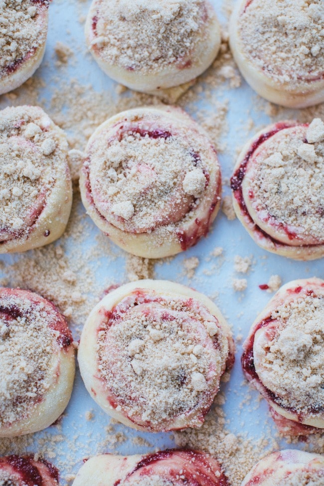 Rhubarb Blackberry Streusel Bun Topping | The Vanilla Bean Blog