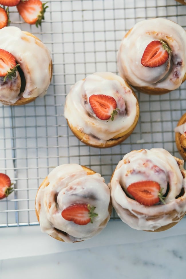 strawberries and cream brioche buns