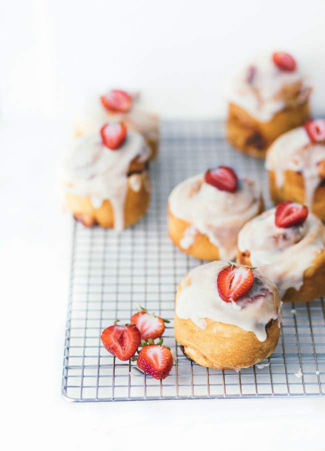 strawberries and cream brioche buns