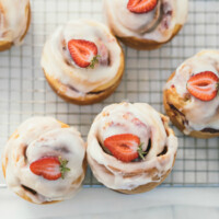 strawberries and cream brioche buns