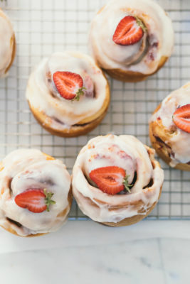 strawberries and cream brioche buns